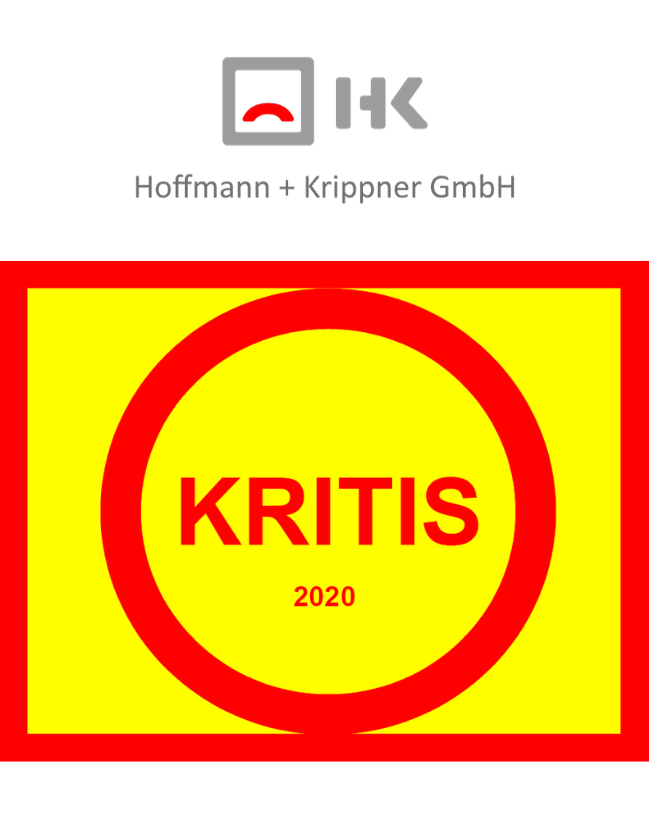 Hoffmann + Krippner Logo mit KRITIS Symbol